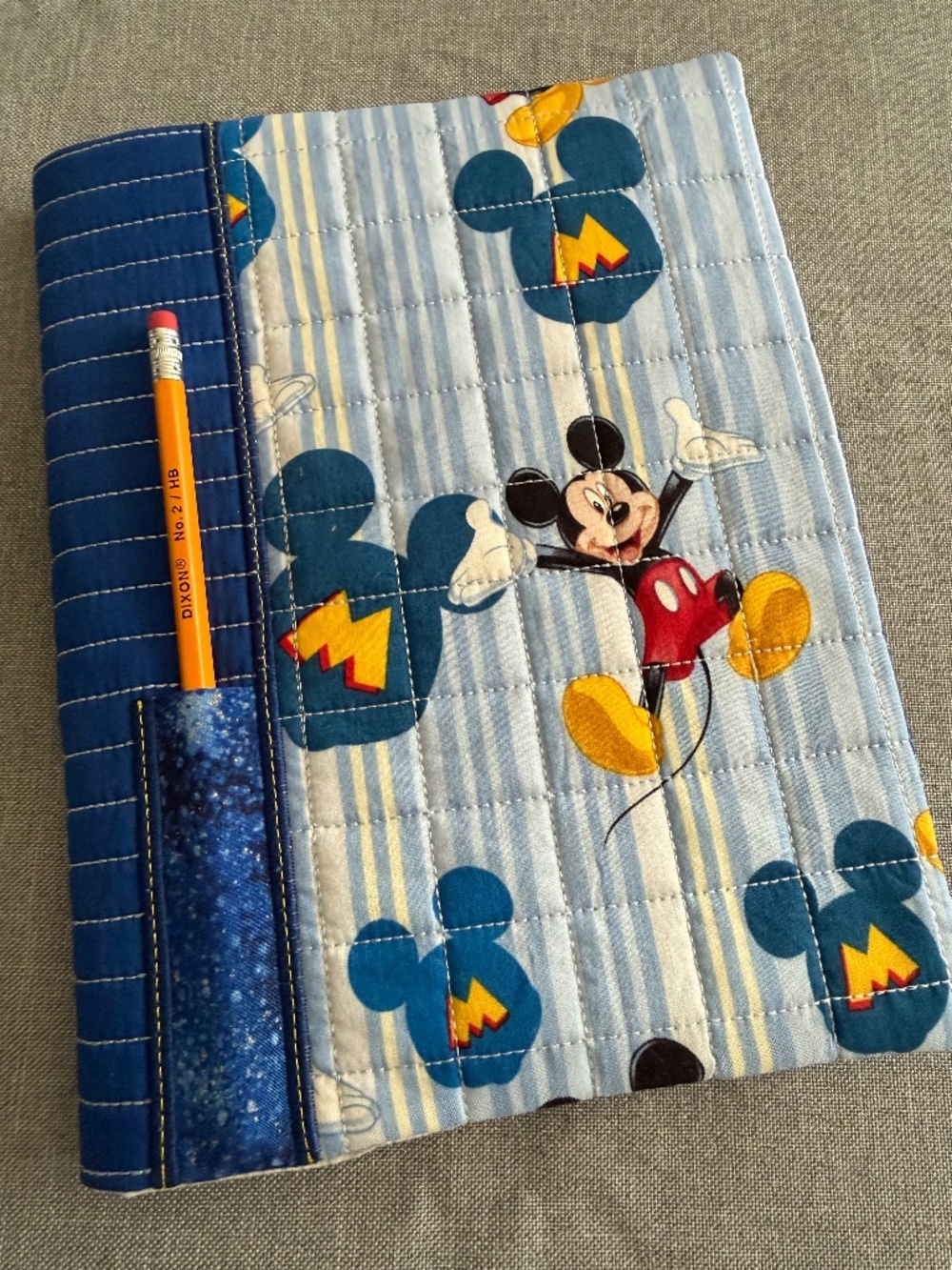 Quilted composition or junk journal book covers Disney Mickey